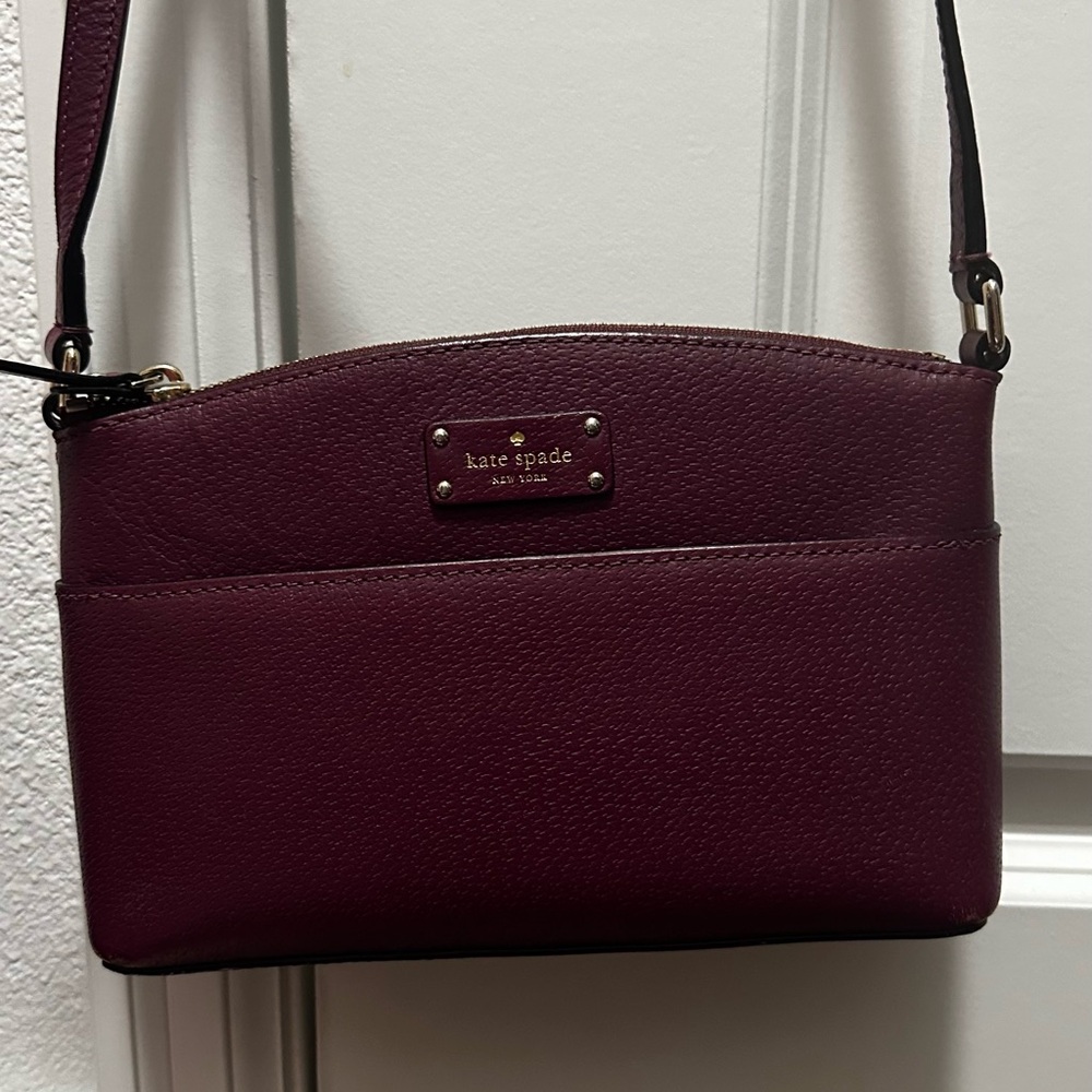Kate Spade Deep Wine Crossbody Bag (9inch wide and 6 tall.)